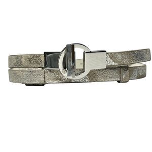 Vintage Chico's Faux Snakeskin Leather Womens Waist Belt Beige Sz M L XL 30-45"